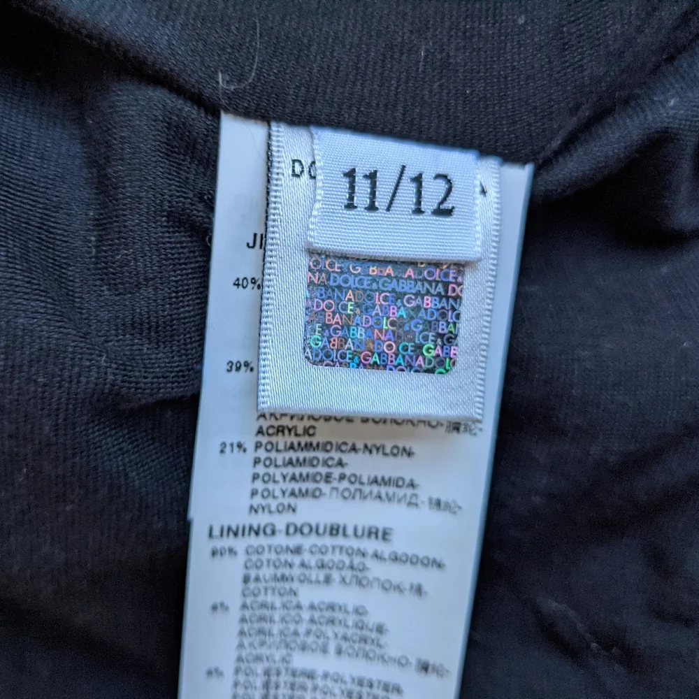 NWOT DOLCE & GABBANA Kid Hooded Jacket size 11-12